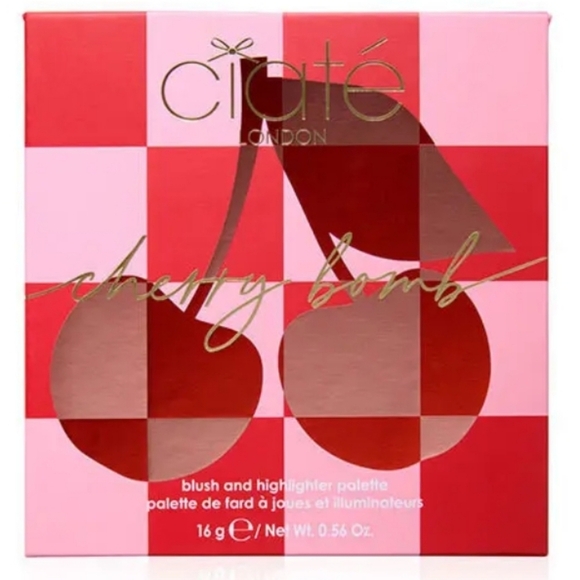Ciate London Cherry Bomb Blush & Highlighter Palette Light/Medium, NIB - Picture 2 of 3